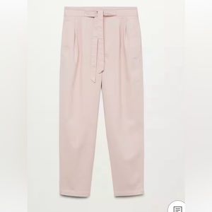 Mango Cotton Wide Leg Pastel Pink Color Pants. Size 14.
